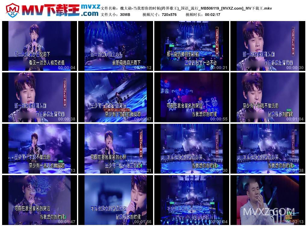 魏大勋-当我想你的时候(跨界歌王)_国语_流行_MB506119